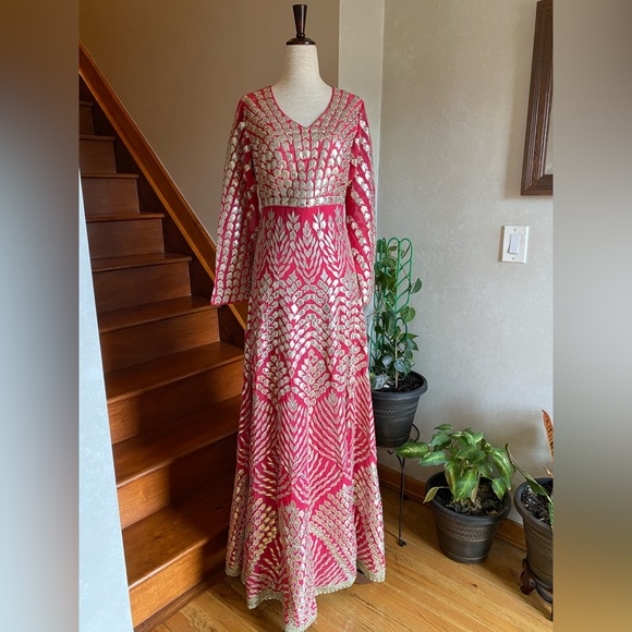 *Sale* Indian/ Pakistani Red Gotapati Anarkali Gown - Picture 1 of 4